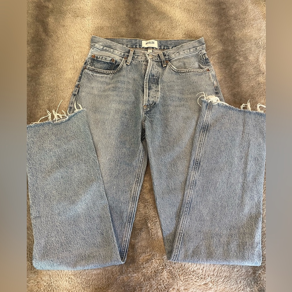 Agolde straight leg jeans, lighter wash, size 25